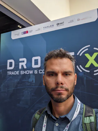 Evangelos Vlachos at the DroneX Trade Show in London